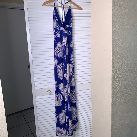 Blue 2-Split ankle length sundress - Picture 8 of 16